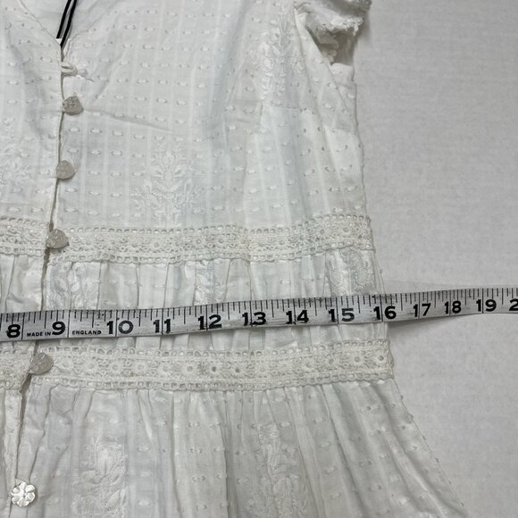 Rachel Zoe Dress 2 White Crochet Tiered Maxi Cottagecore Boho‎ Coquet Wedding - Picture 8 of 9